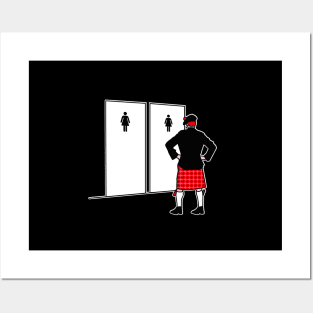 Funny Scottish Kilt bagpipe player Scotland toilet Posters and Art